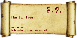Hantz Iván névjegykártya