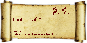 Hantz Iván névjegykártya